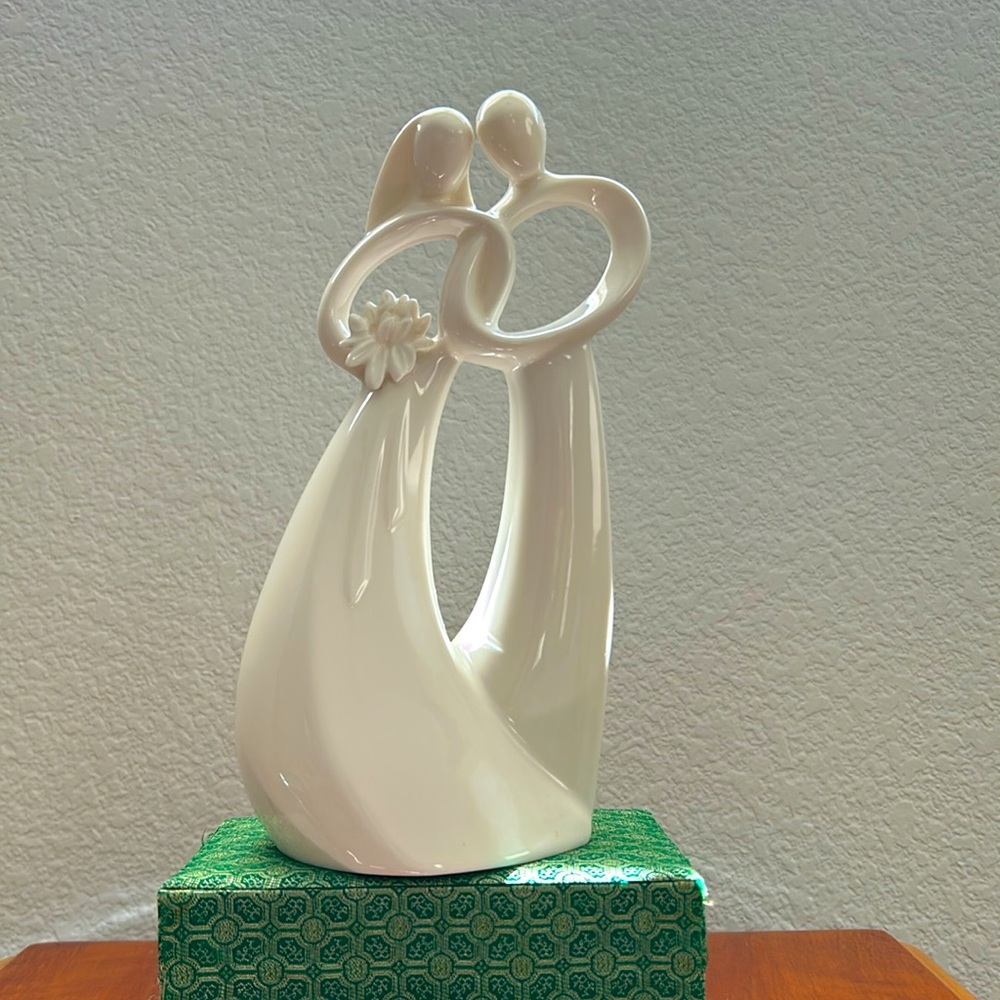 Vintage Porcelain Circle Of Love “Forever” Sculpture by Kim Lawrence # 486930